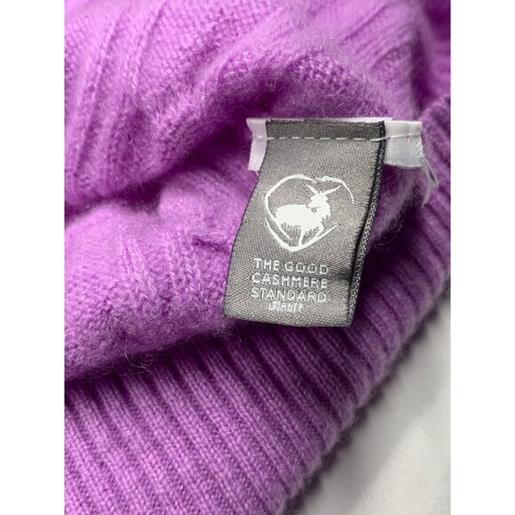 J.Crew Cashmere Cable Knit Short Sleeve Henley Polo Sweater Womens Size XL Lilac - Picture 7 of 7